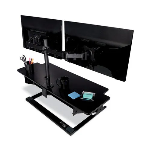 Dual Monitor Mount, For 27" Monitors, 360 Degree Rotation,  45 Degree/-45 Degree Tilt, 90 Degree Pan, Black, Supports 20 Lb