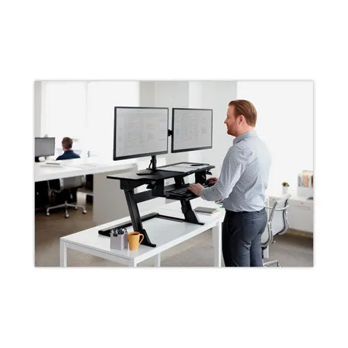 Dual Monitor Mount, For 27" Monitors, 360 Degree Rotation,  45 Degree/-45 Degree Tilt, 90 Degree Pan, Black, Supports 20 Lb