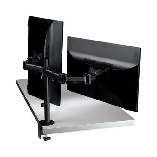 Dual Monitor Mount, For 27" Monitors, 360 Degree Rotation,  45 Degree/-45 Degree Tilt, 90 Degree Pan, Black, Supports 20 Lb