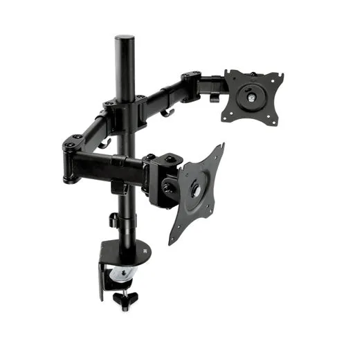 Dual Monitor Mount, For 27" Monitors, 360 Degree Rotation,  45 Degree/-45 Degree Tilt, 90 Degree Pan, Black, Supports 20 Lb