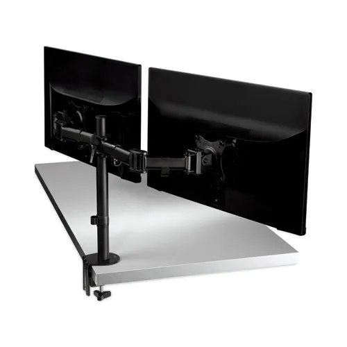 Dual Monitor Mount, For 27" Monitors, 360 Degree Rotation,  45 Degree/-45 Degree Tilt, 90 Degree Pan, Black, Supports 20 Lb