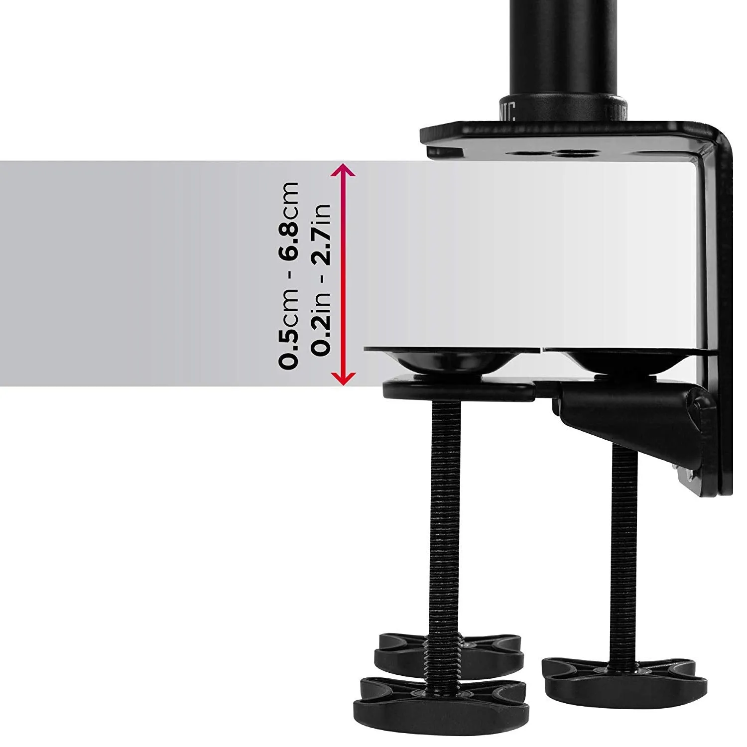 Duronic Monitor Arm Stand DM454 | Quad PC Desk Mount | Aluminium | Height Adjustable | For Four 15-27 LED LCD Screens | VESA 75/100 | 5kg Per Screen | Tilt -90°/ 45°, Rotate 360°