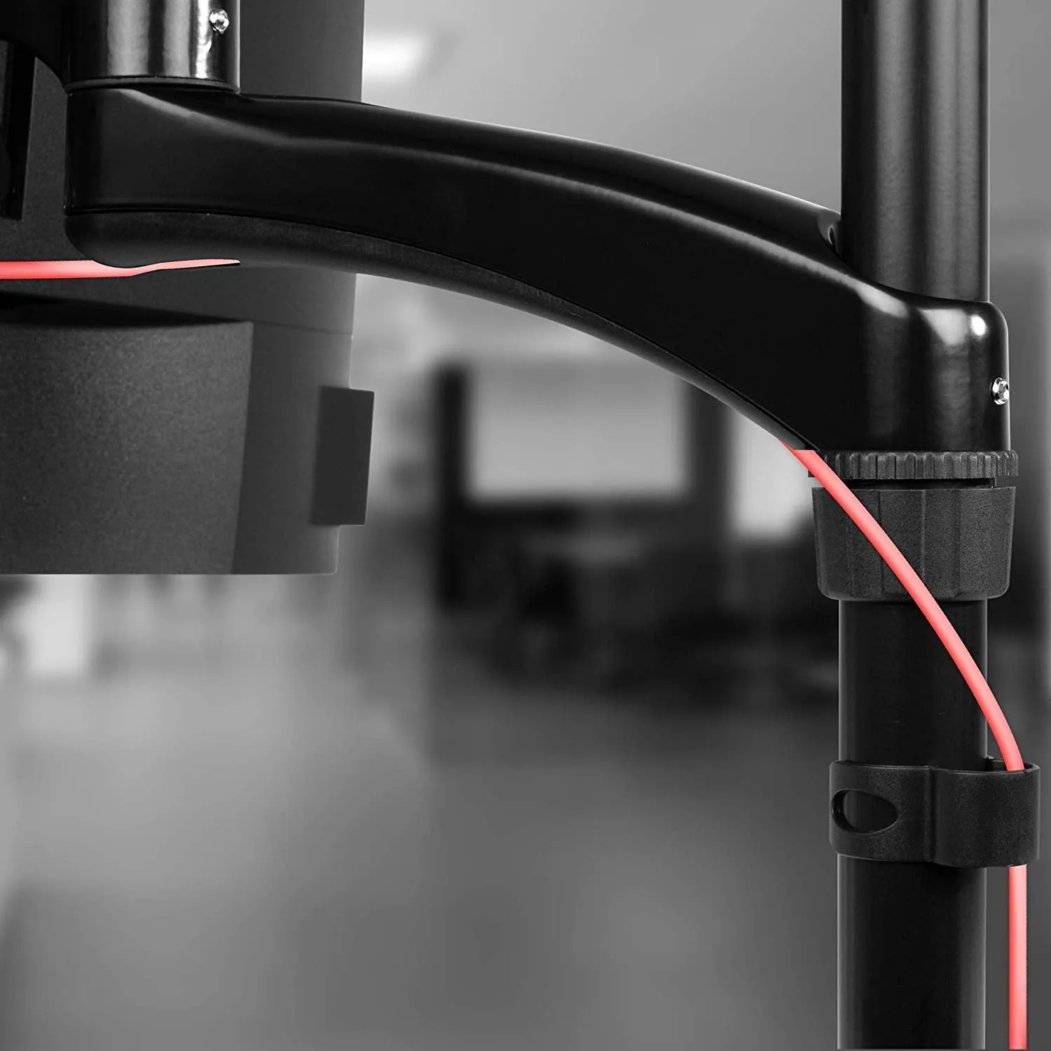 Duronic Monitor Arm Stand DM454 | Quad PC Desk Mount | Aluminium | Height Adjustable | For Four 15-27 LED LCD Screens | VESA 75/100 | 5kg Per Screen | Tilt -90°/ 45°, Rotate 360°