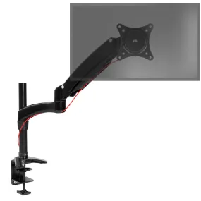 Duronic Monitor Arm Stand DM551X2 | Single PC Desk Mount | BLACK | Aluminium | Height Adjustable | For One 15-27 LED LCD Screen | VESA 75/100 | 7.8kg Capacity | Tilt -90°/ 85°,Swivel 180°,Rotate 360°