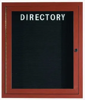 Enclosed Outdoor 30"x36" One Door Aluminum Oak Wood Look Directory Changeable Letter Board