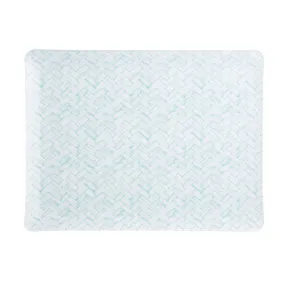 Fabric Tray Medium Basketweave Aqua