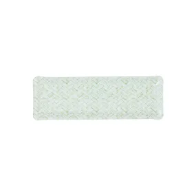 Fabric Tray Oblong Basketweave Green
