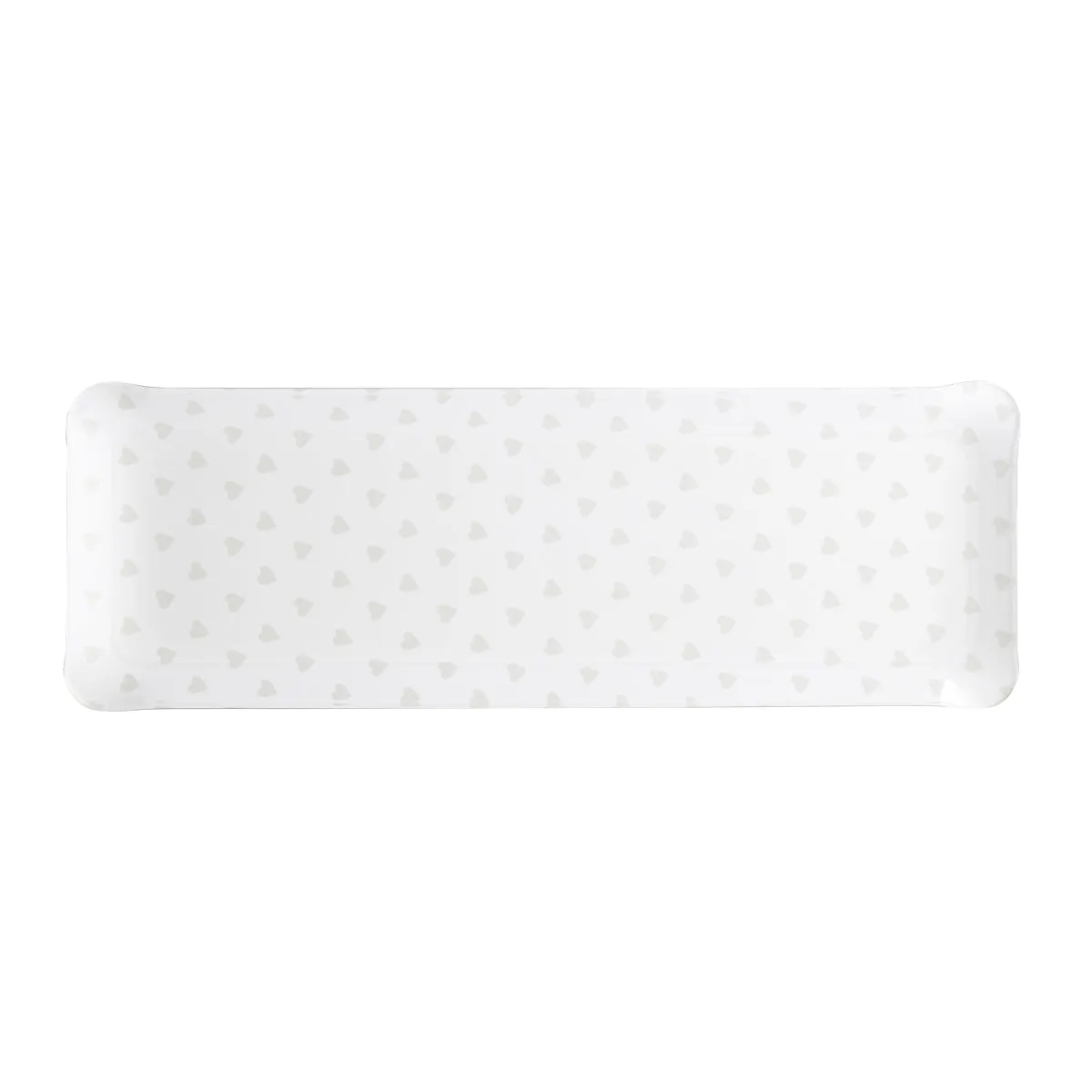 Fabric Tray Oblong Heart Grey