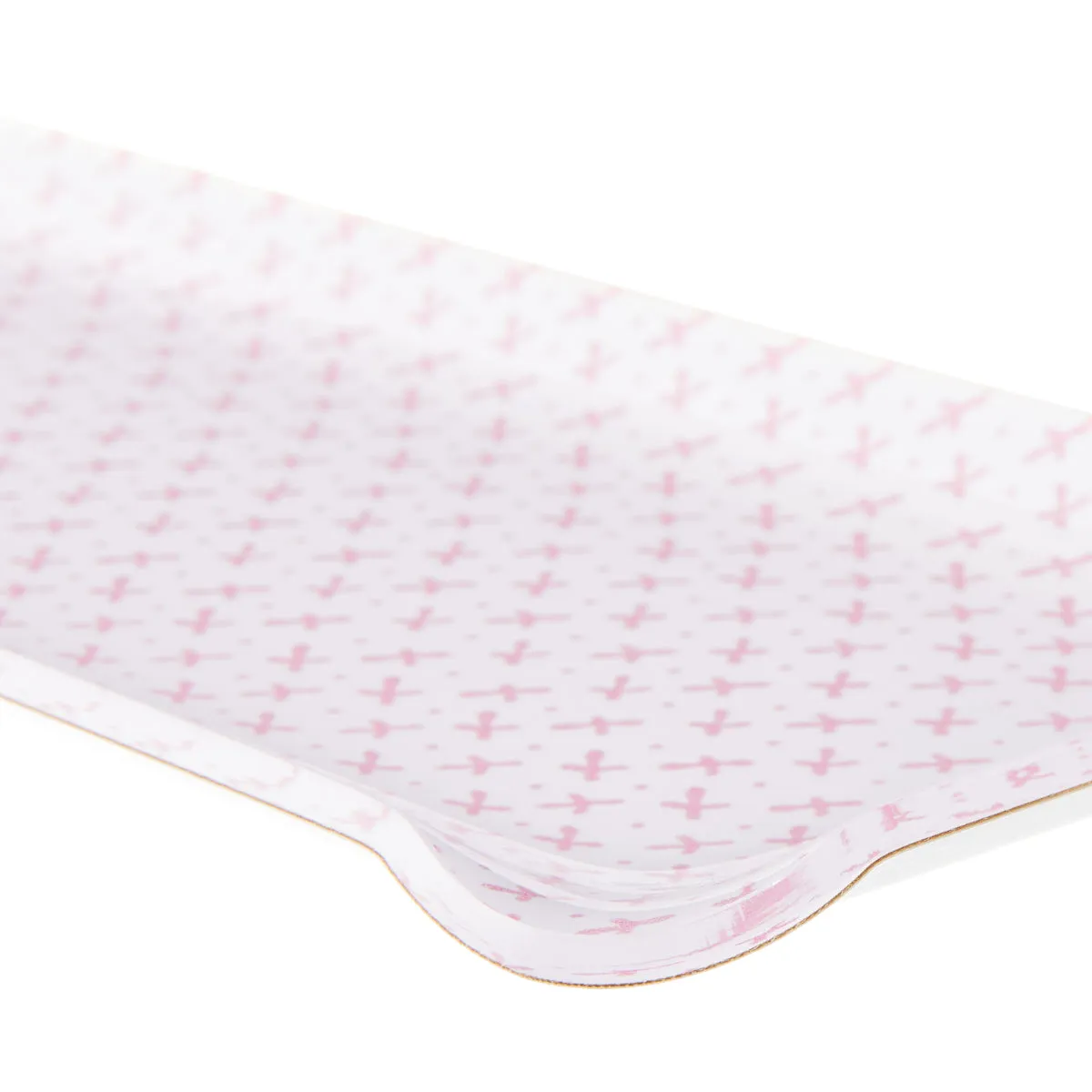 Fabric Tray Oblong Sprig Pink