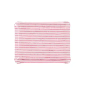 Fabric Tray Small Stripe Pink and White