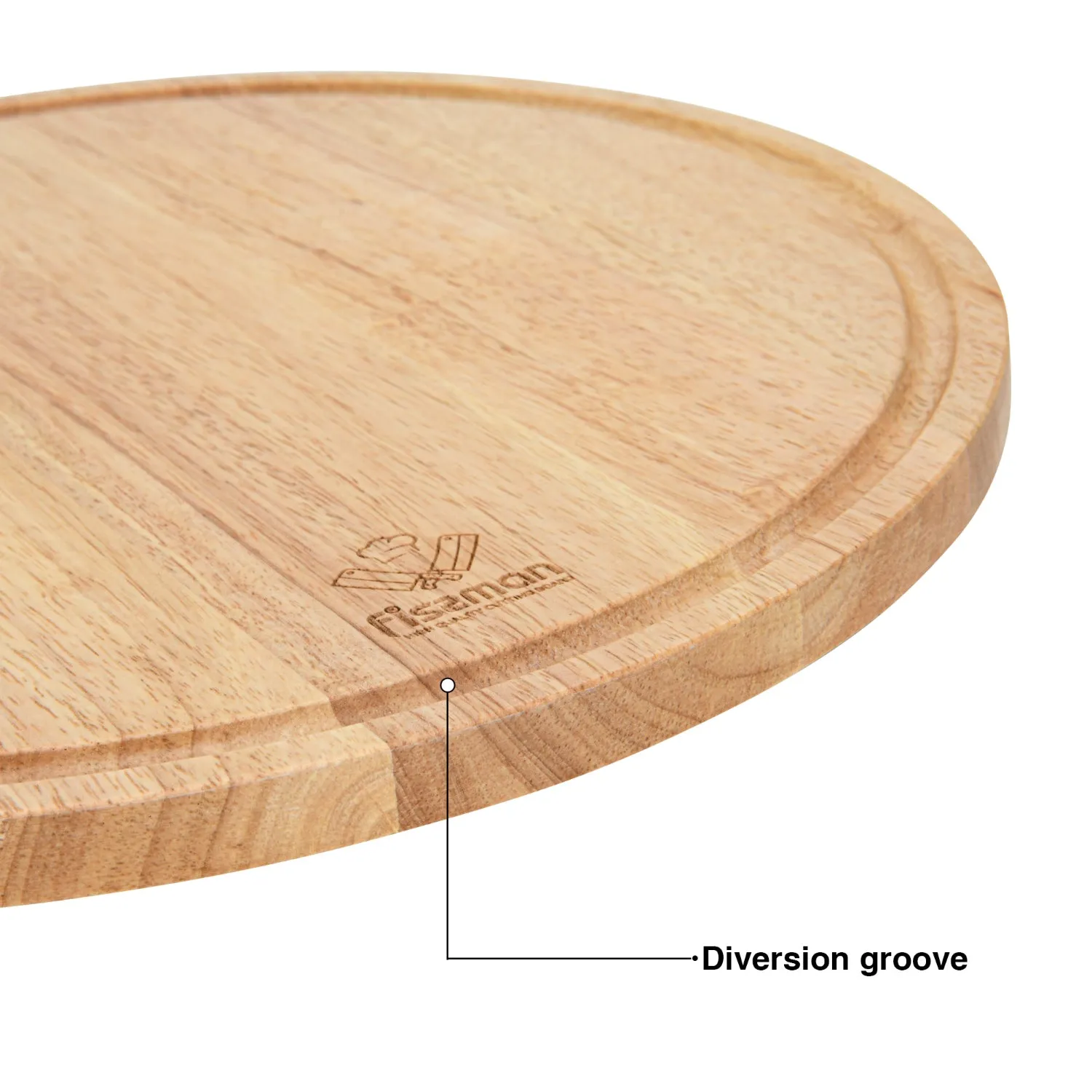 Fissman Cutting Board Round 35x35x1.5cm Rubber Wood