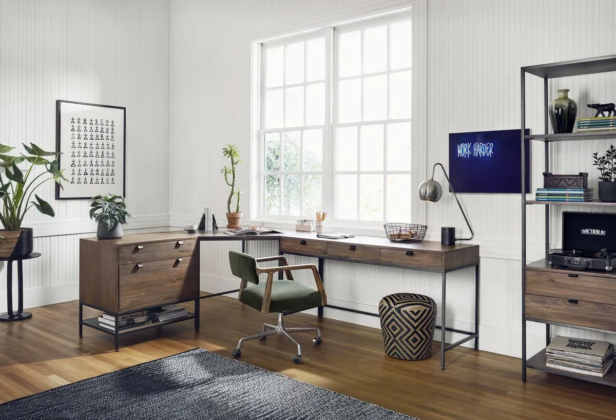 Four Hands Trey Modular Writing Desk in Auburn Poplar