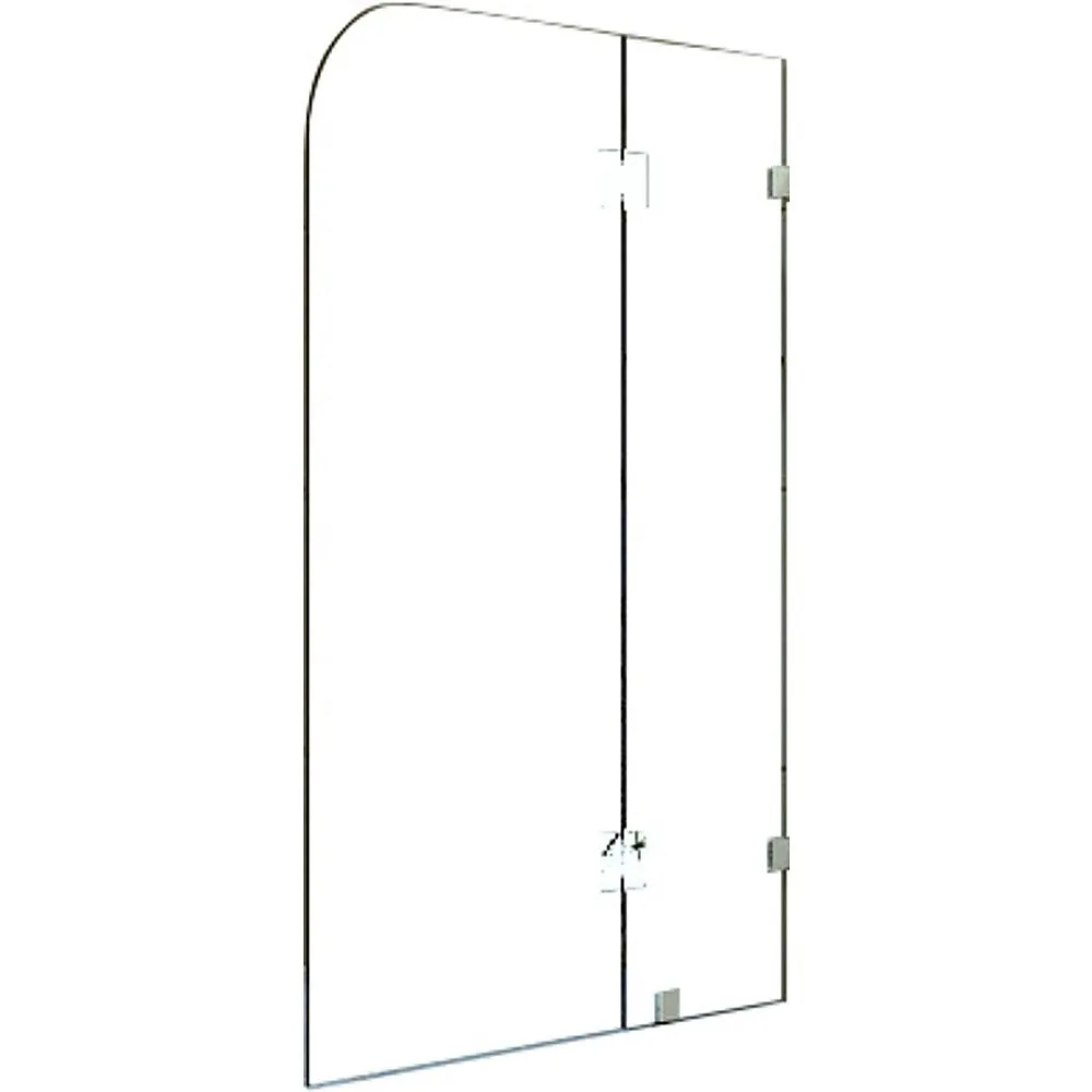 Frameless 10mm Glass Bath Screen Panel, Chrome, 900x1450mm - Della Francesca