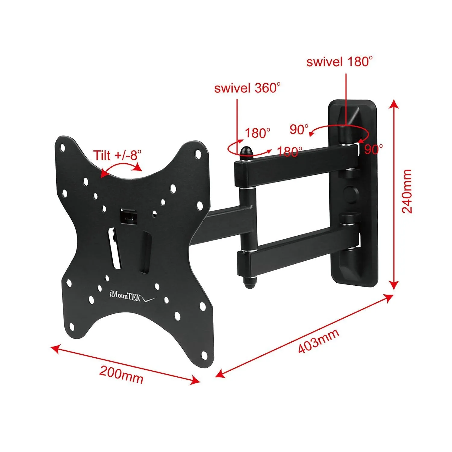 Full-Motion Articulating Wall Mount for 23"-55" TVs