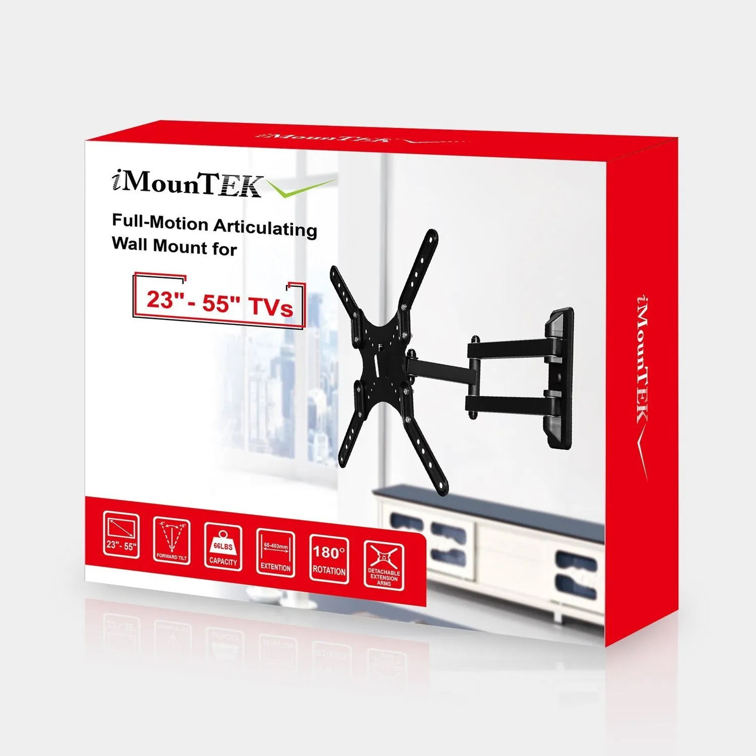 Full-Motion Articulating Wall Mount for 23"-55" TVs