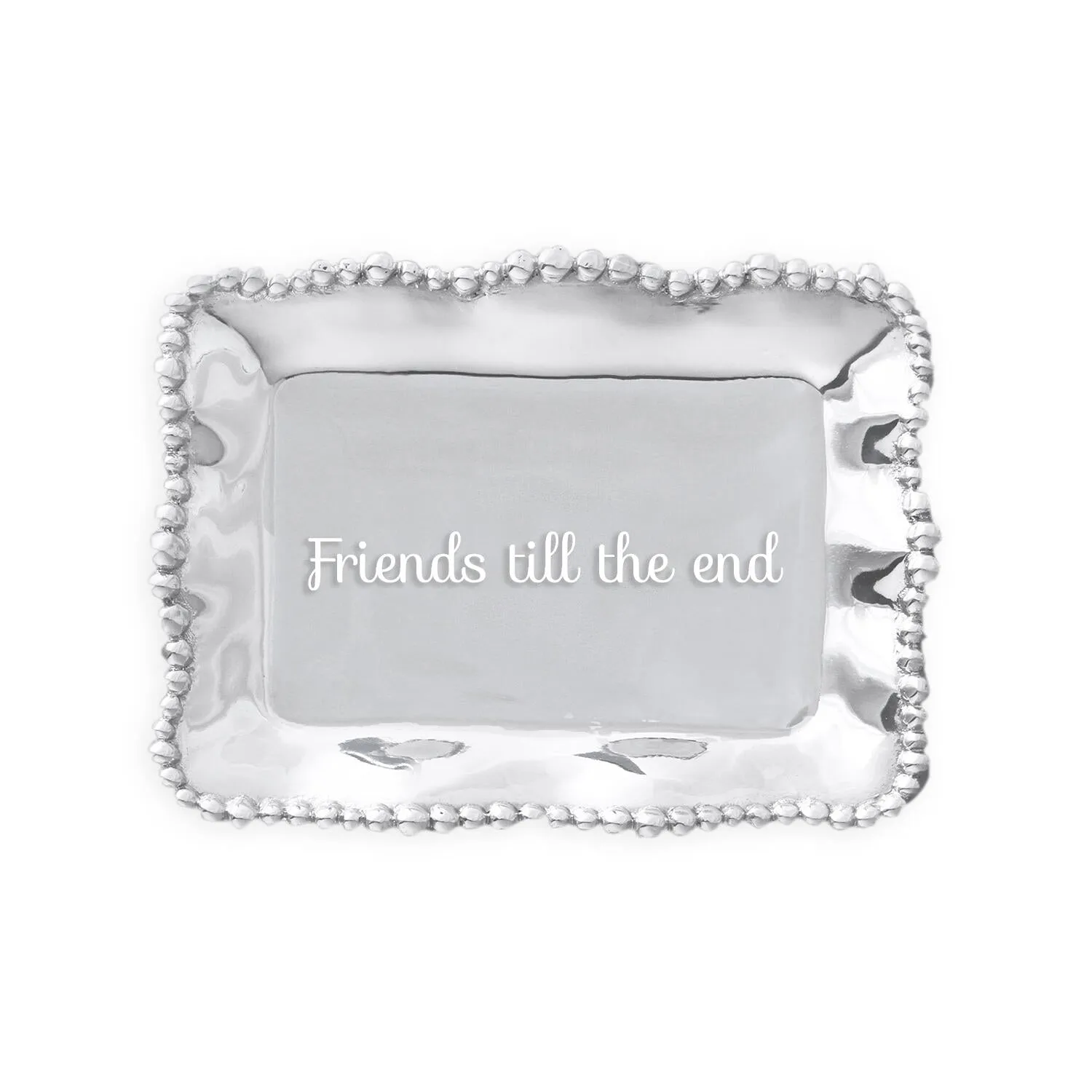 Giftables Organic Pearl Rectangular Engraved Tray "Friends Till the End"