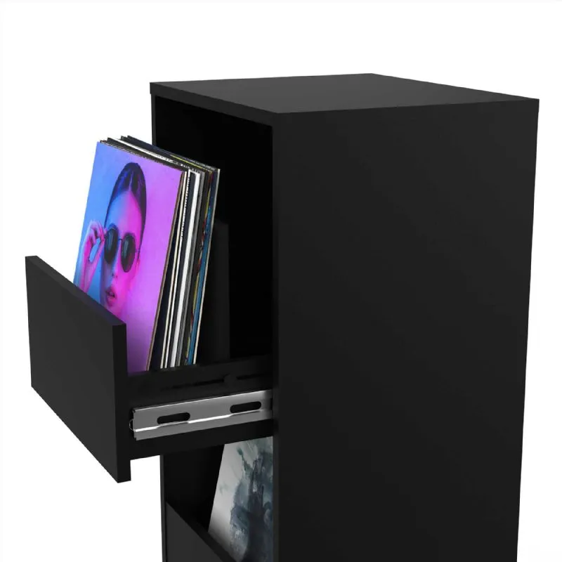 Glorious VINYL VAULT With Drawers (Black)
