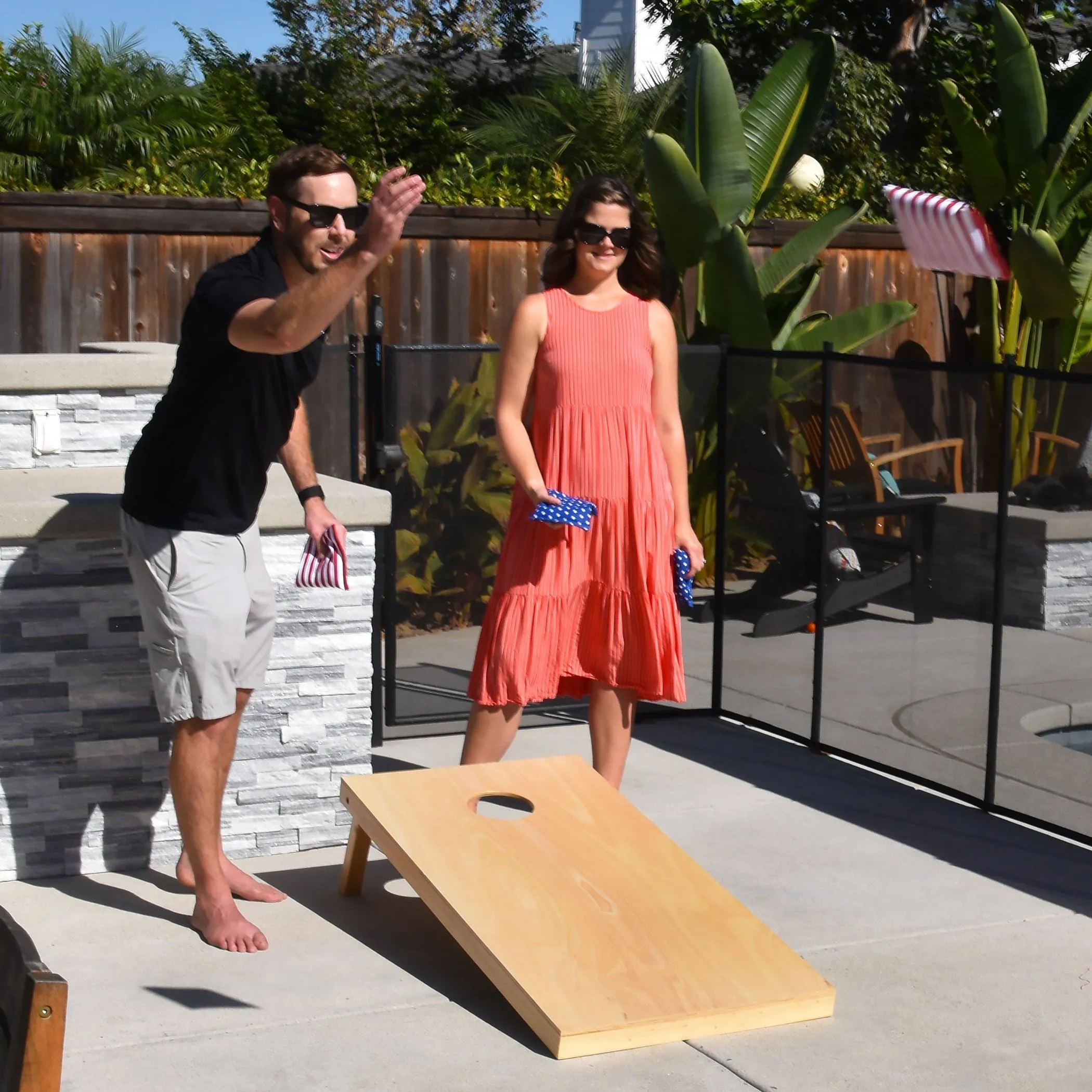 GoSports 4 ft x 2 ft Wooden Cornhole Boards Set - Natural
