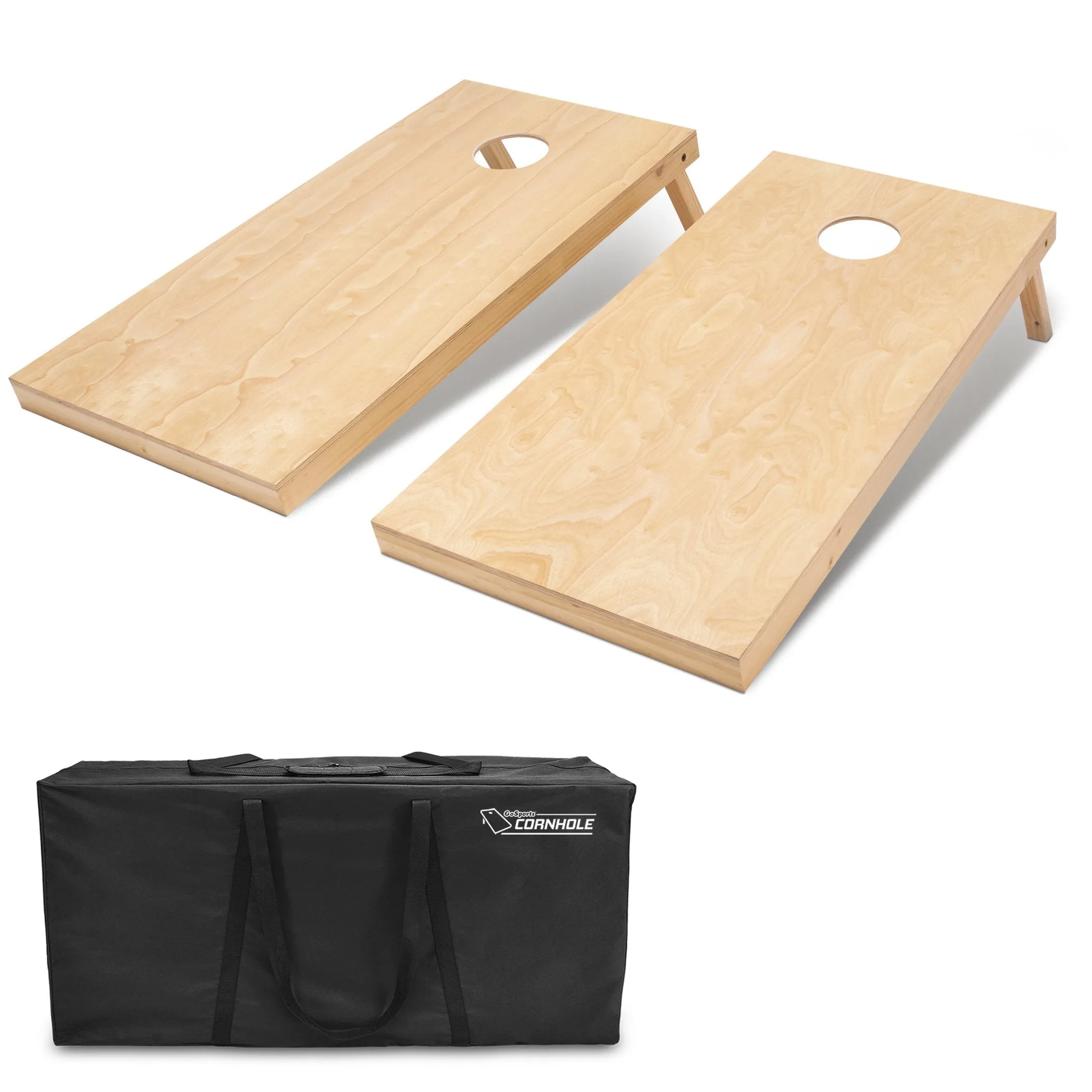 GoSports 4 ft x 2 ft Wooden Cornhole Boards Set - Natural