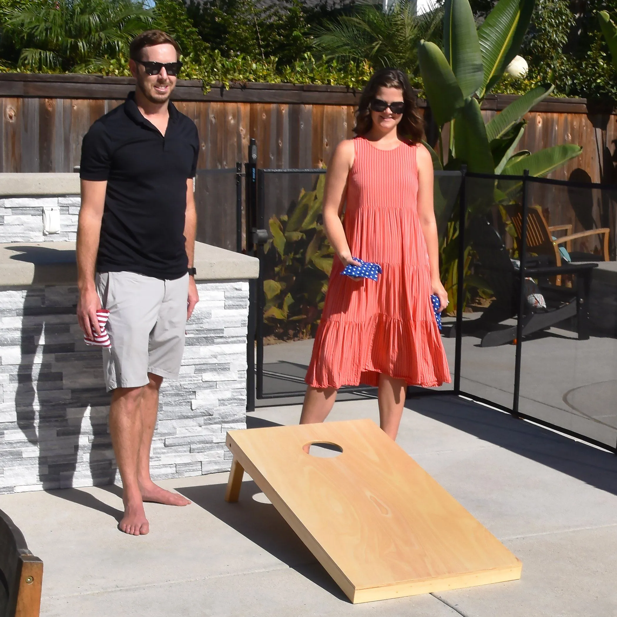 GoSports 4 ft x 2 ft Wooden Cornhole Boards Set - Natural