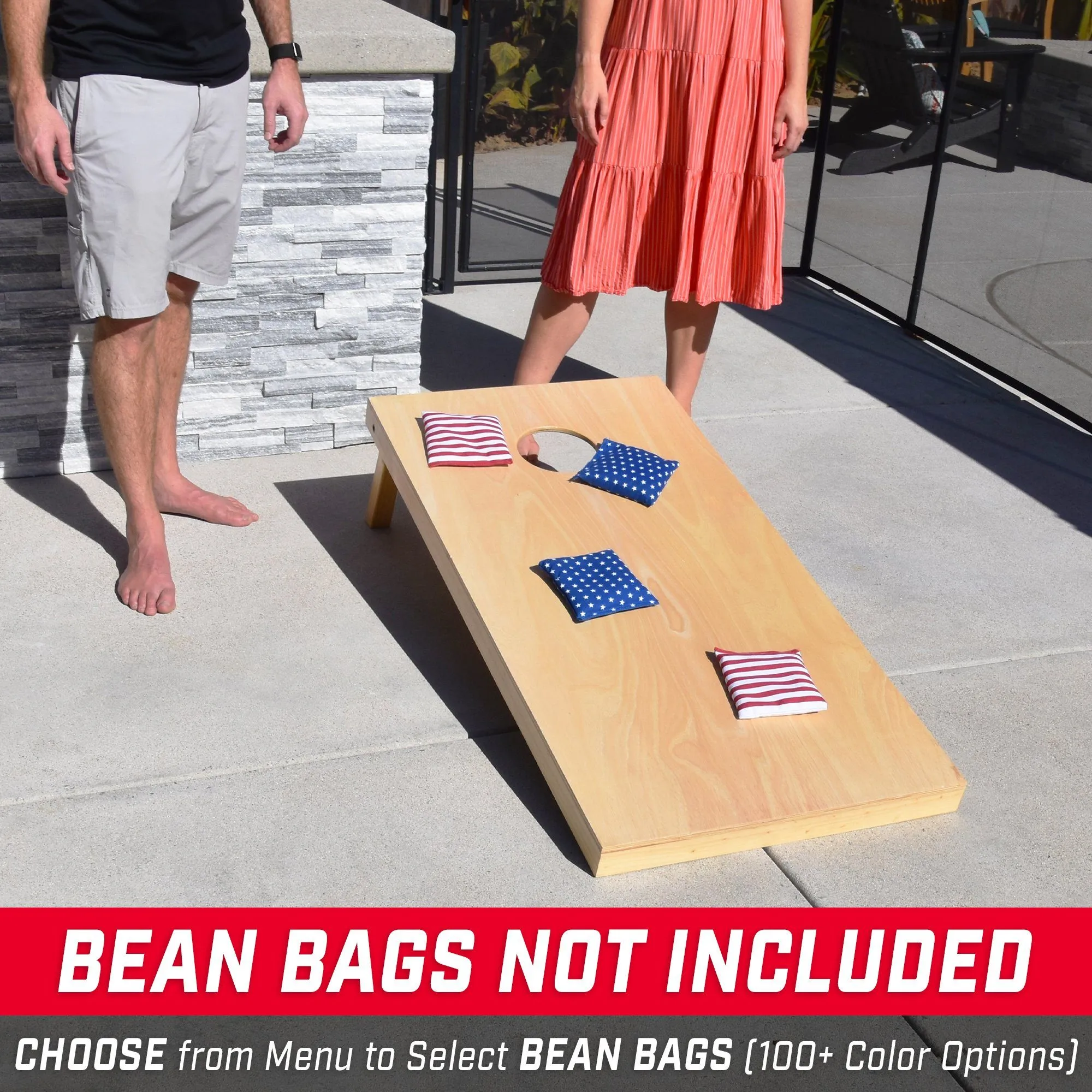 GoSports 4 ft x 2 ft Wooden Cornhole Boards Set - Natural