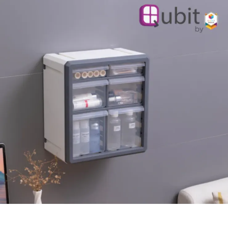 Hexa Cube Storage Box Pink/Gray