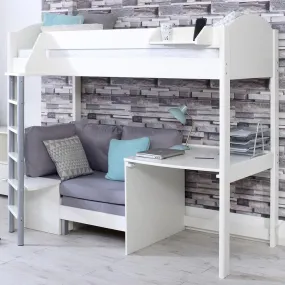 High Sleeper Noah 2 White with Sofa Bed & Desk
