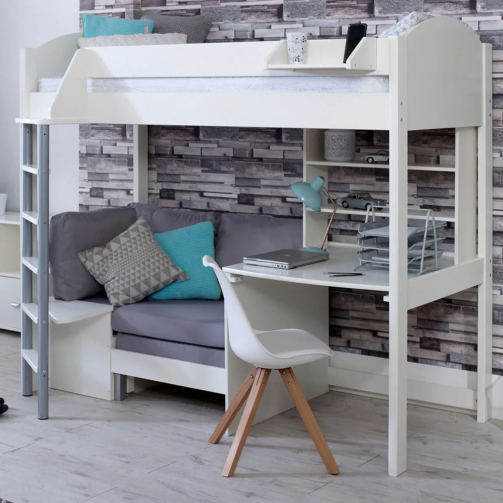 High Sleeper with Sofa Bed, Desk & Shelf - Noah C