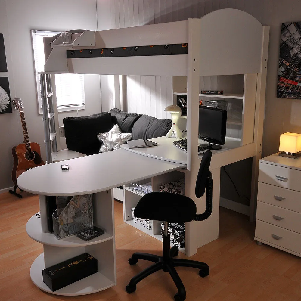 High Sleeper with Sofa Bed, Pull Out Desk, Shelf & Hidden Cube Unit - Noah 4