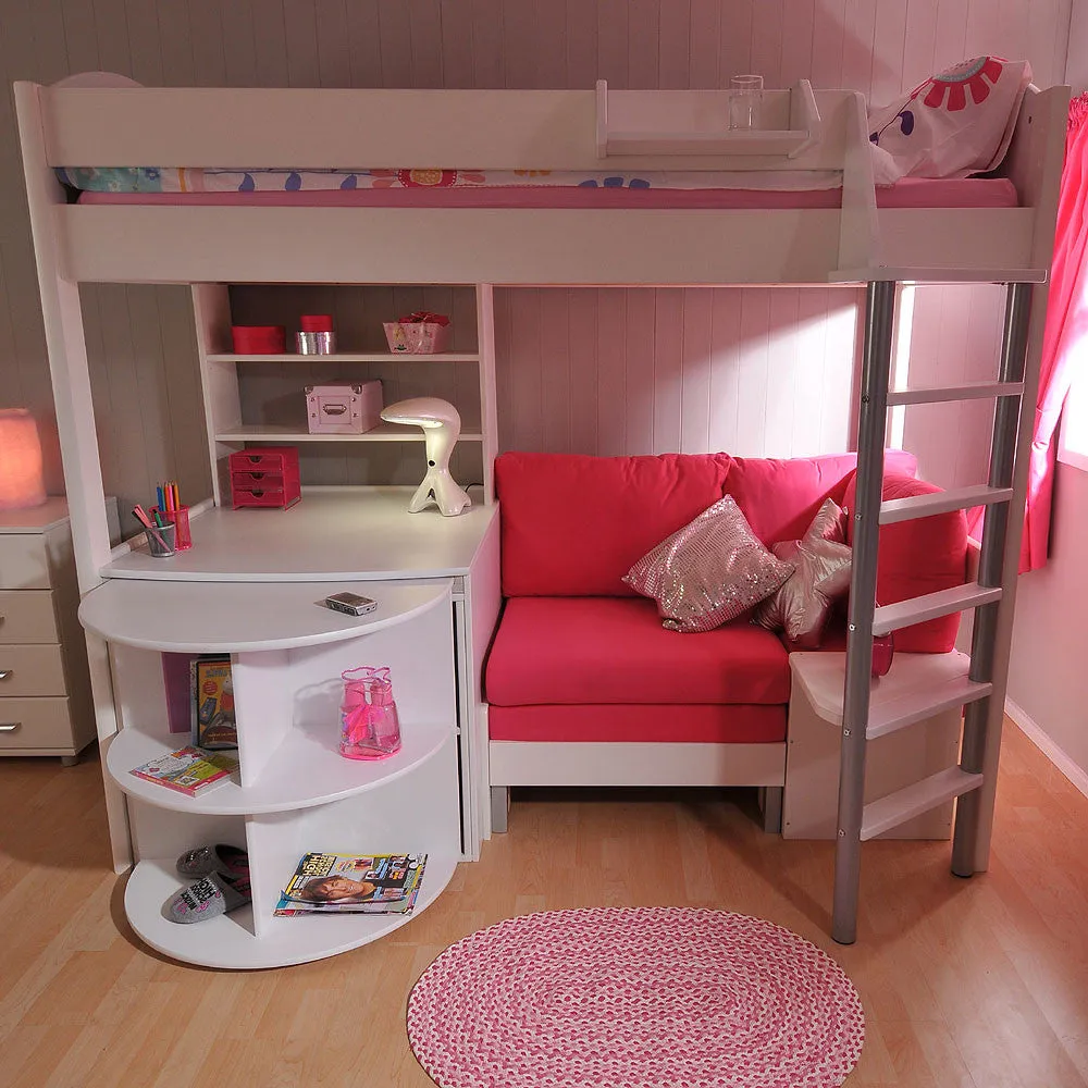 High Sleeper with Sofa Bed, Pull Out Desk, Shelf & Hidden Cube Unit - Noah 4