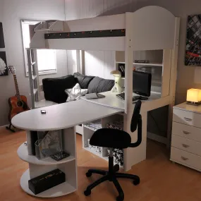 High Sleeper with Sofa Bed, Pull Out Desk, Shelf & Hidden Cube Unit - Noah 4