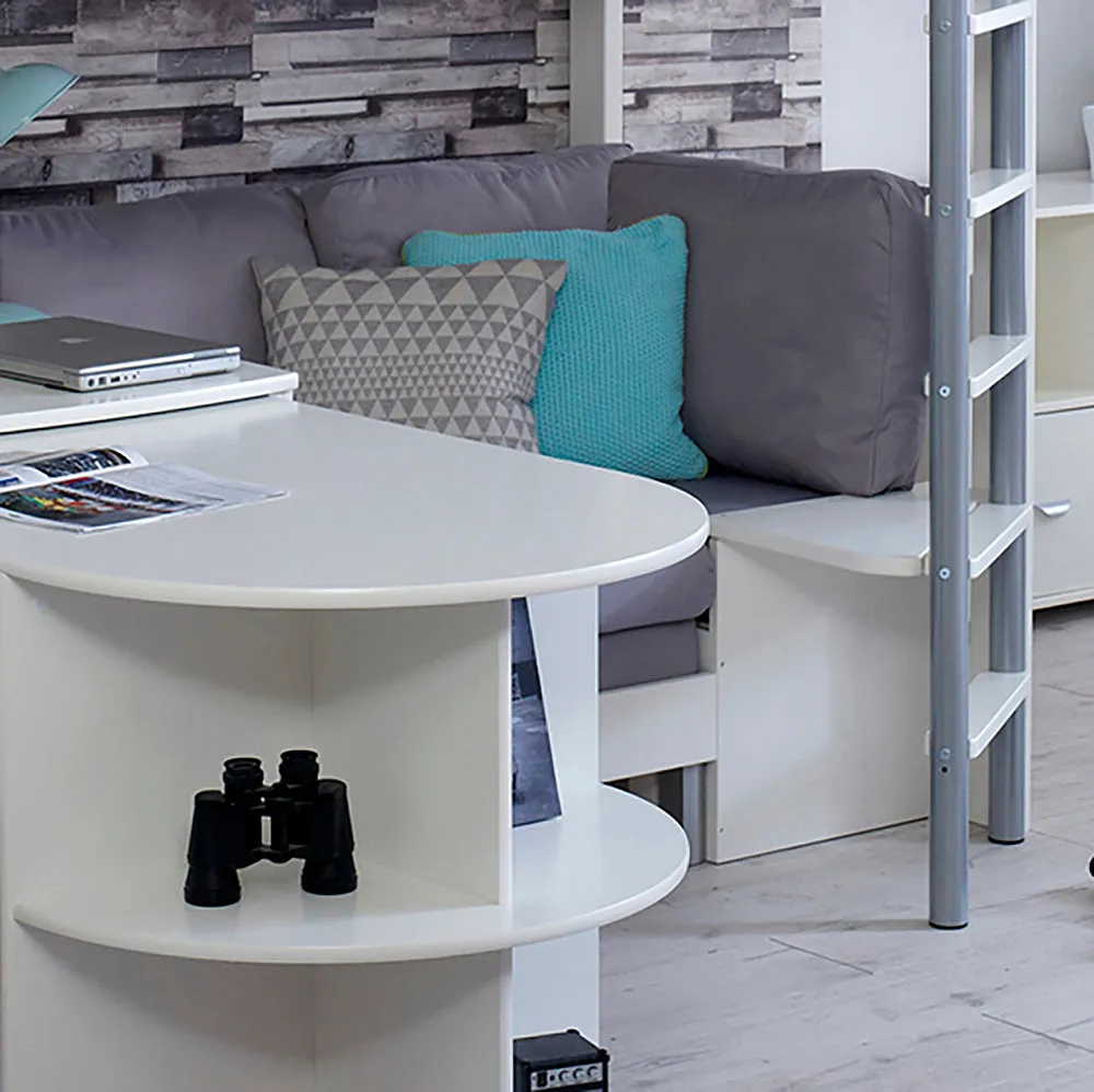 High Sleeper with Sofa Bed, Pull Out Desk, Shelf & Hidden Cube Unit - Noah 4