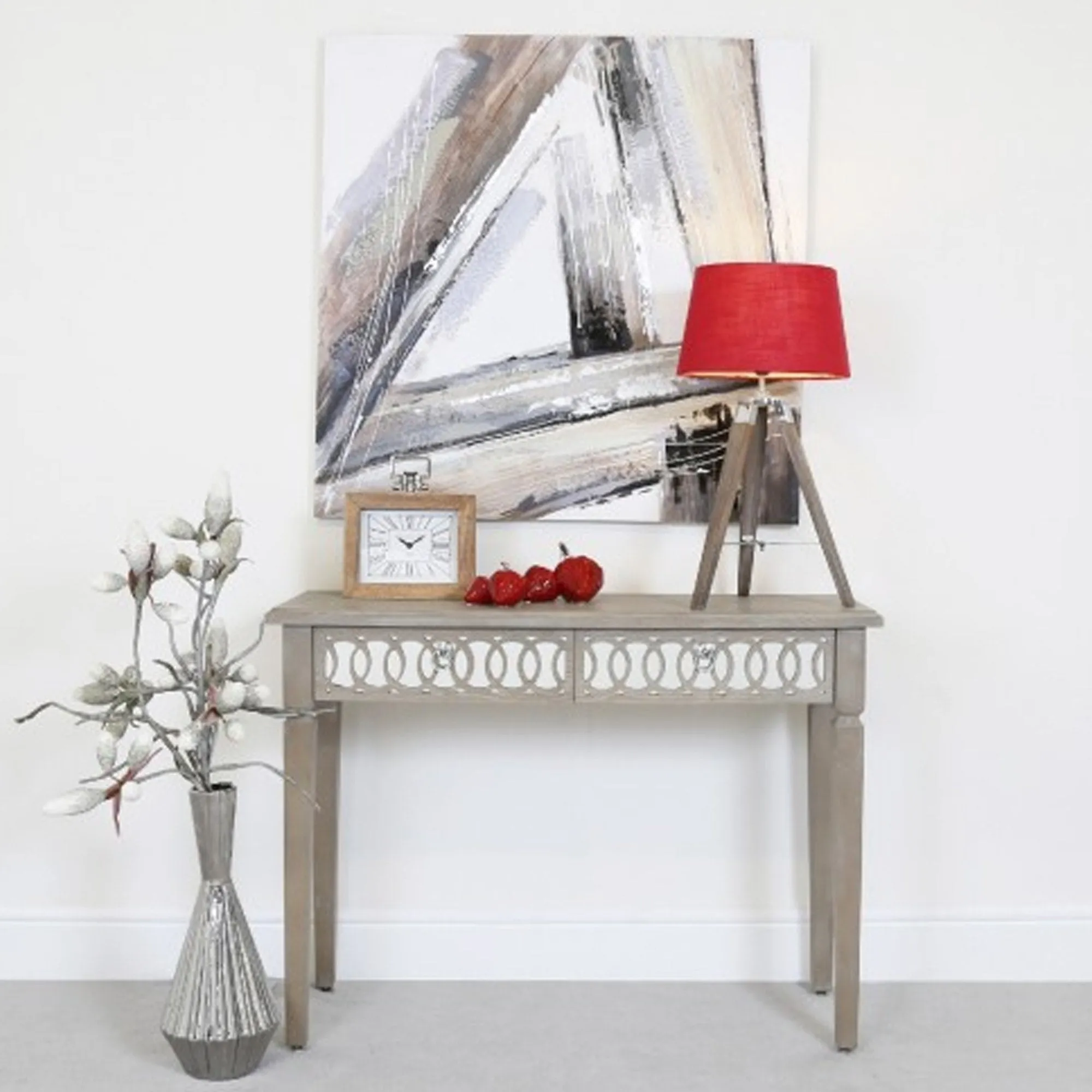 Hollywood Table Lamp With Red Shade