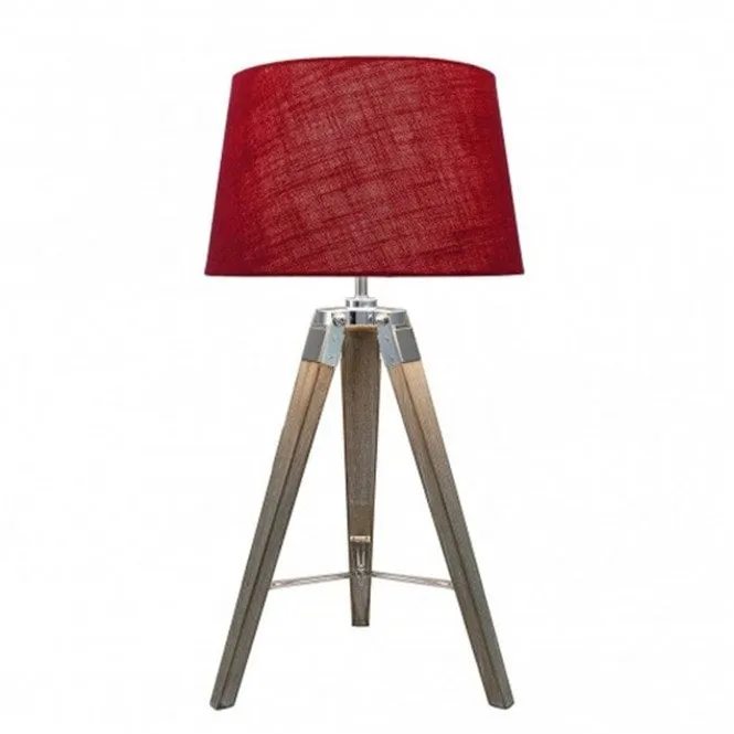 Hollywood Table Lamp With Red Shade