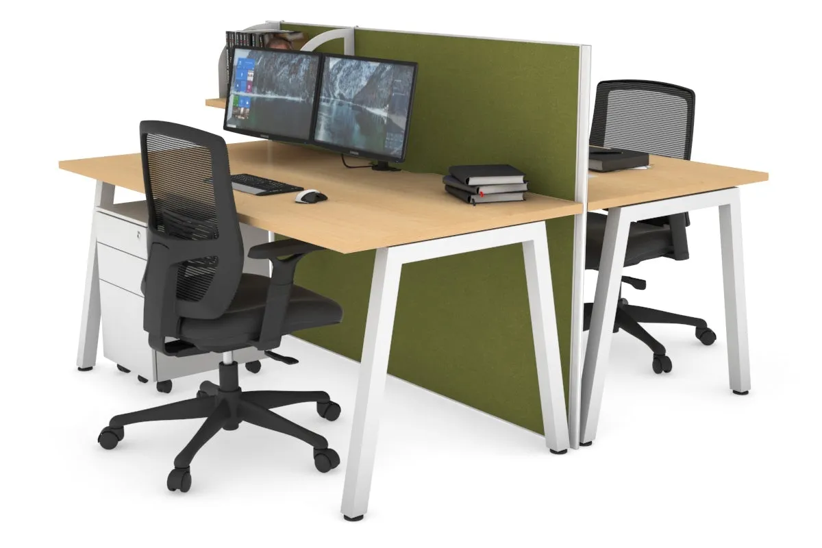 Horizon Quadro 2 Person Bench A Legs Office Workstation [1200L x 800W with Cable Scallop]