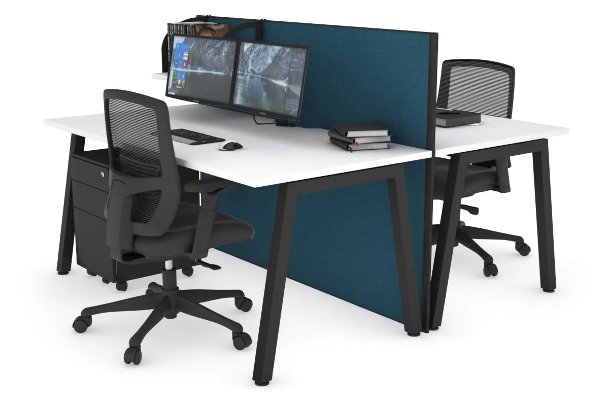 Horizon Quadro 2 Person Bench A Legs Office Workstation [1200L x 800W with Cable Scallop]