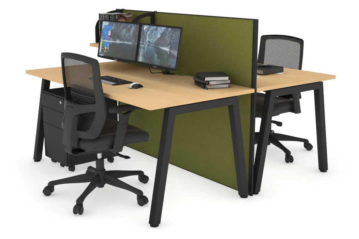 Horizon Quadro 2 Person Bench A Legs Office Workstation [1200L x 800W with Cable Scallop]