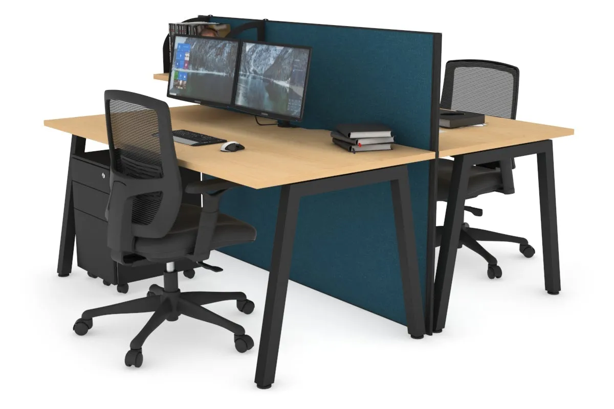 Horizon Quadro 2 Person Bench A Legs Office Workstation [1200L x 800W with Cable Scallop]