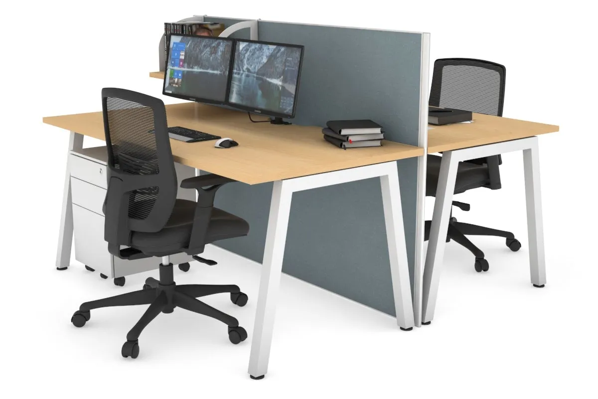 Horizon Quadro 2 Person Bench A Legs Office Workstation [1200L x 800W with Cable Scallop]