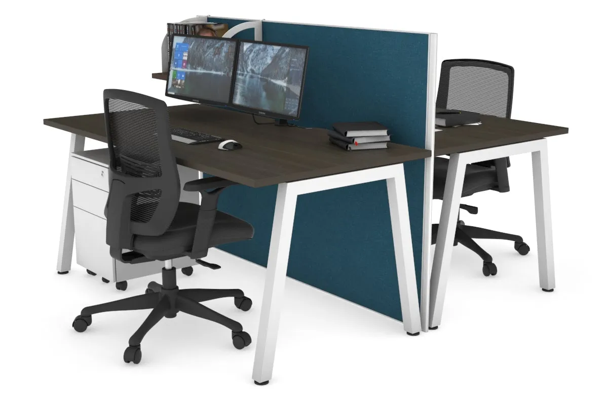 Horizon Quadro 2 Person Bench A Legs Office Workstation [1200L x 800W with Cable Scallop]