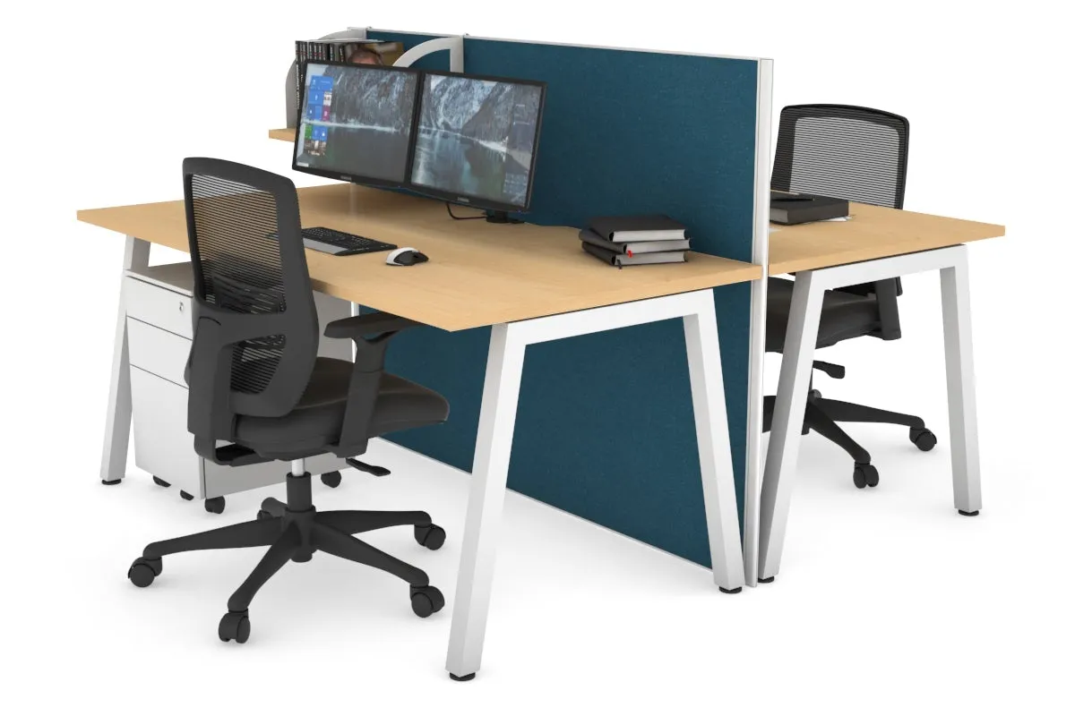 Horizon Quadro 2 Person Bench A Legs Office Workstation [1200L x 800W with Cable Scallop]