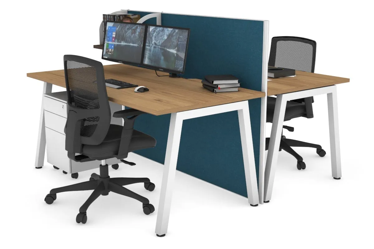 Horizon Quadro 2 Person Bench A Legs Office Workstation [1200L x 800W with Cable Scallop]