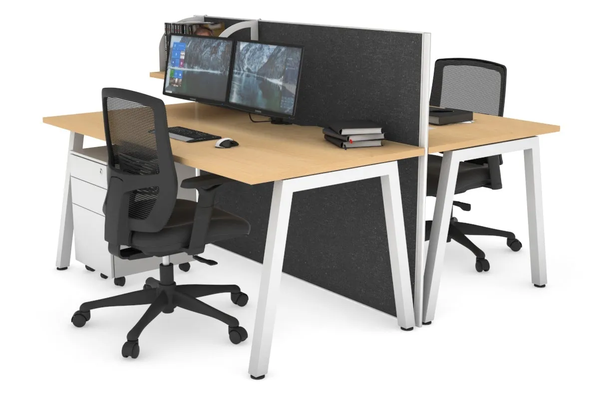 Horizon Quadro 2 Person Bench A Legs Office Workstation [1200L x 800W with Cable Scallop]
