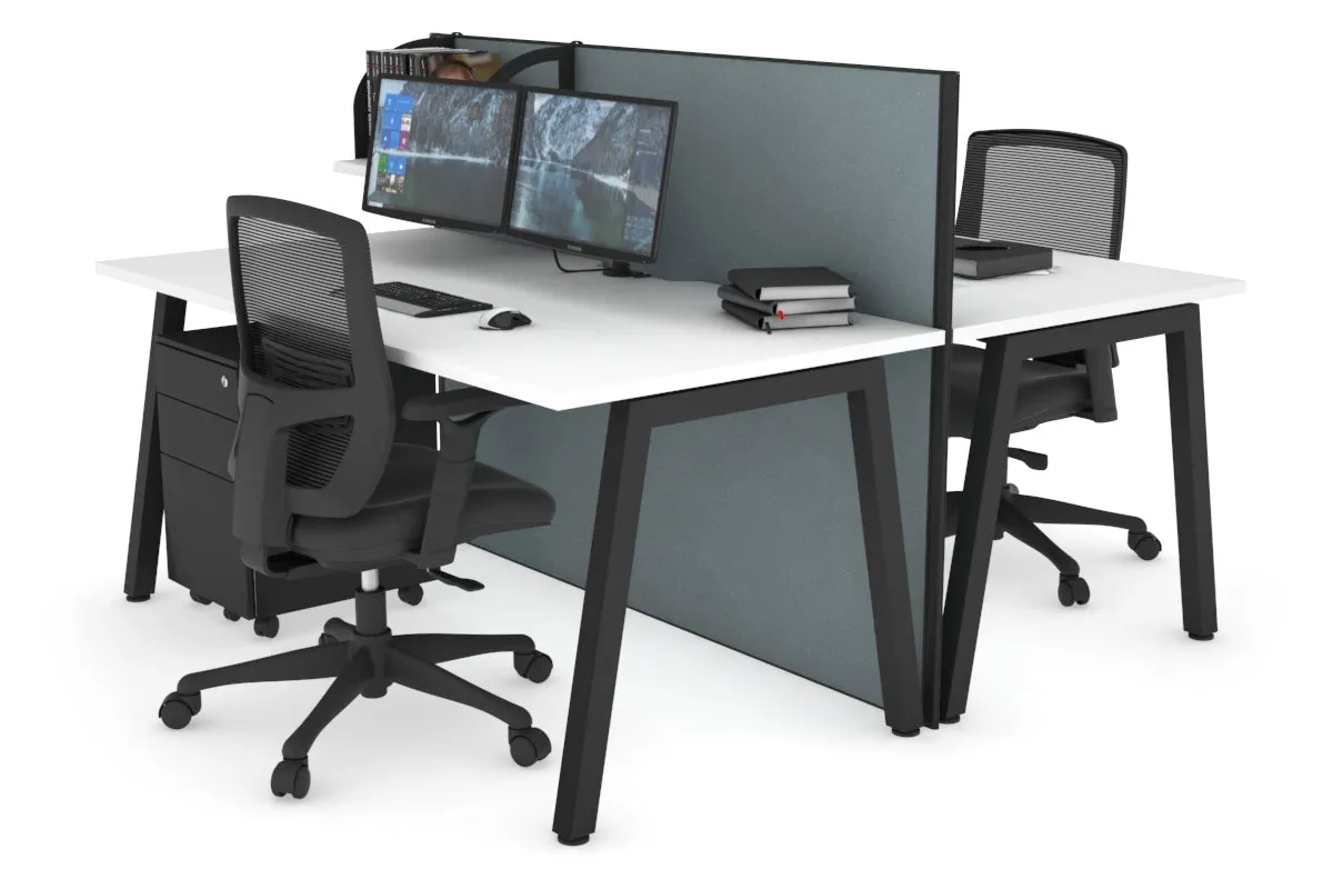 Horizon Quadro 2 Person Bench A Legs Office Workstation [1200L x 800W with Cable Scallop]