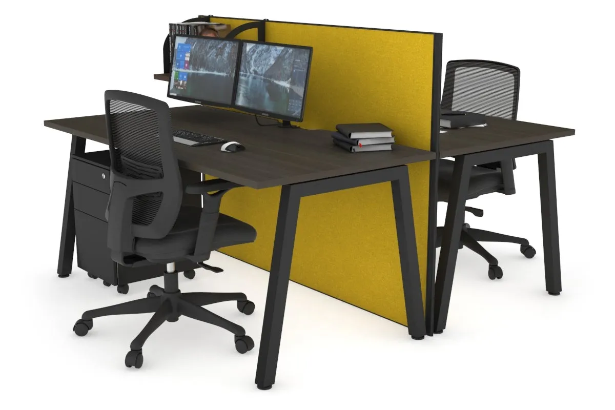 Horizon Quadro 2 Person Bench A Legs Office Workstation [1200L x 800W with Cable Scallop]