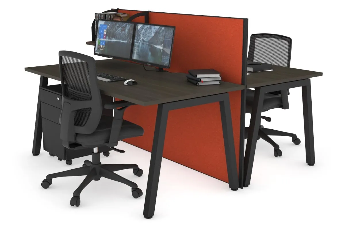 Horizon Quadro 2 Person Bench A Legs Office Workstation [1200L x 800W with Cable Scallop]