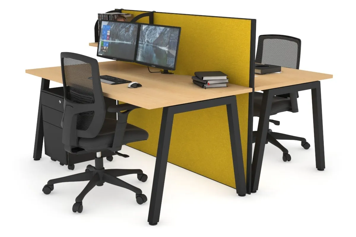 Horizon Quadro 2 Person Bench A Legs Office Workstation [1200L x 800W with Cable Scallop]