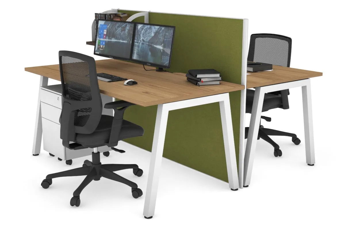 Horizon Quadro 2 Person Bench A Legs Office Workstation [1200L x 800W with Cable Scallop]