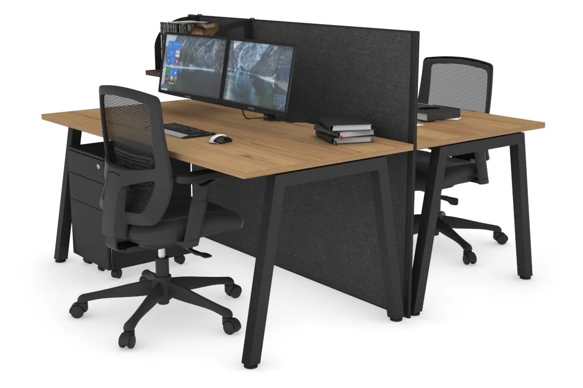 Horizon Quadro 2 Person Bench A Legs Office Workstation [1200L x 800W with Cable Scallop]