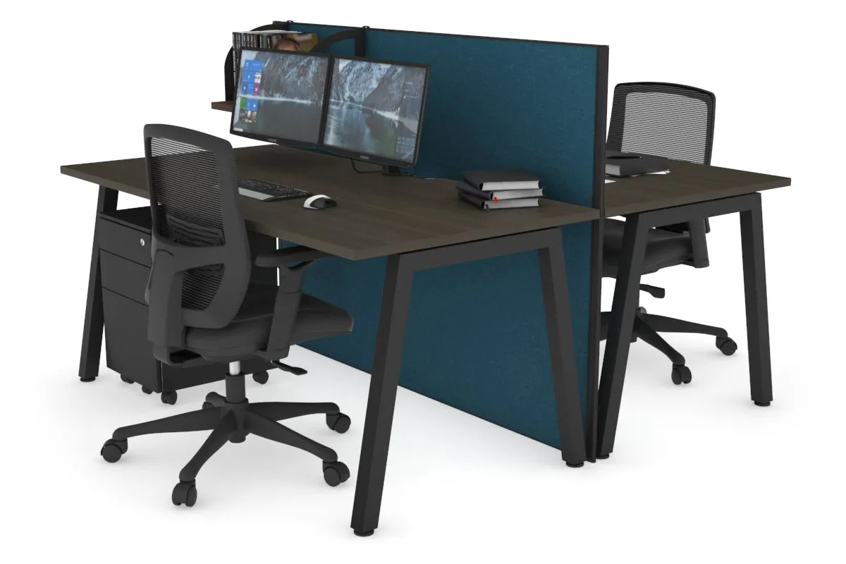 Horizon Quadro 2 Person Bench A Legs Office Workstation [1200L x 800W with Cable Scallop]